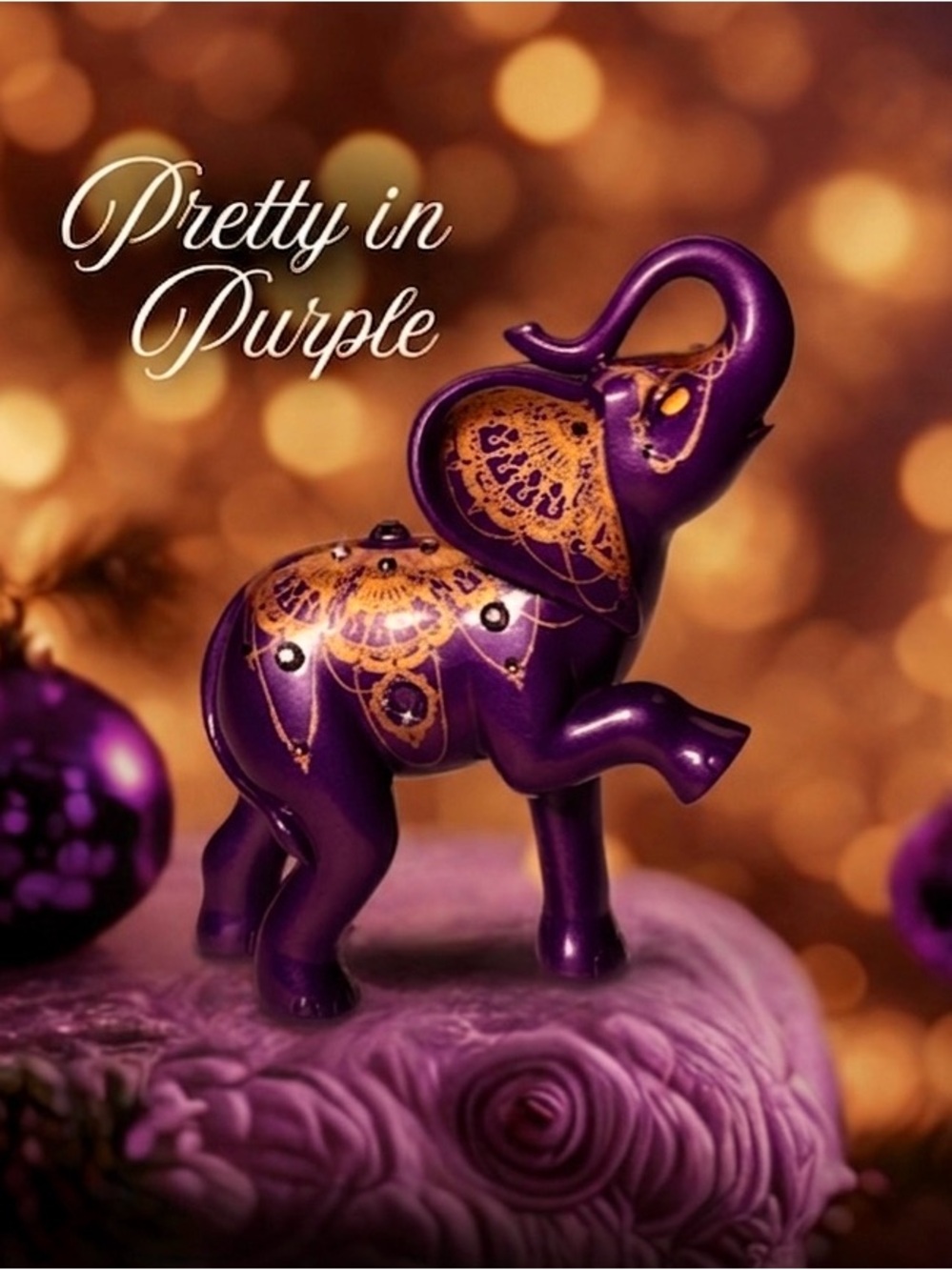 Hamilton Collection Elephant Parade of Purple